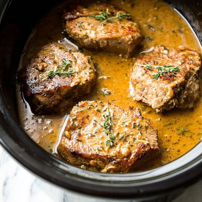 Crockpot Pork Chops with White Wine and Herbs Recipe