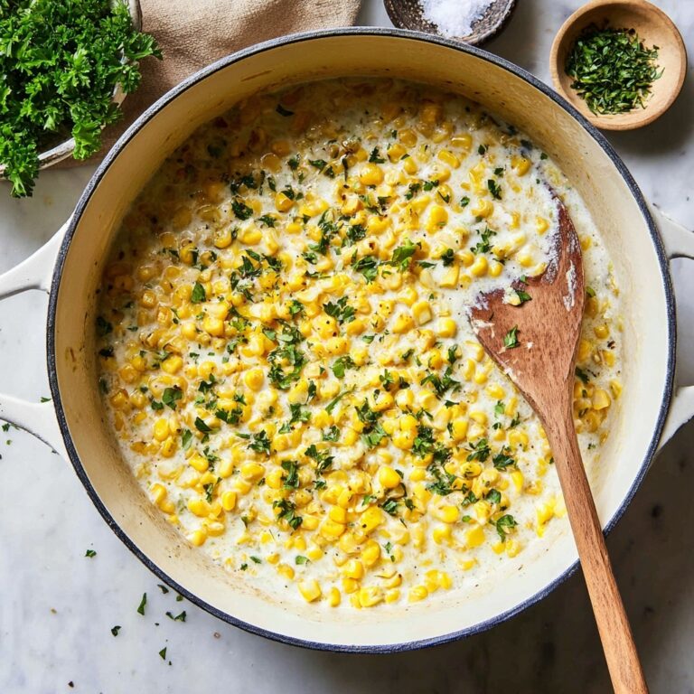 Creamed Corn with Parmesan and Fresh Herbs Recipe
