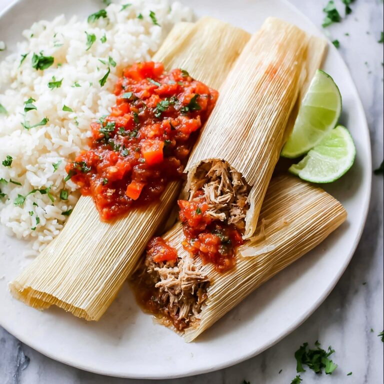 Tamales with Salsa Chicken, Refried Beans, Carnitas, and Barbacoa Recipe