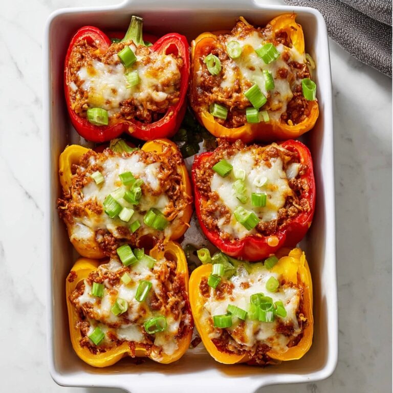 Stuffed Bell Peppers with Ground Beef, Rice, and Melted Cheese Recipe