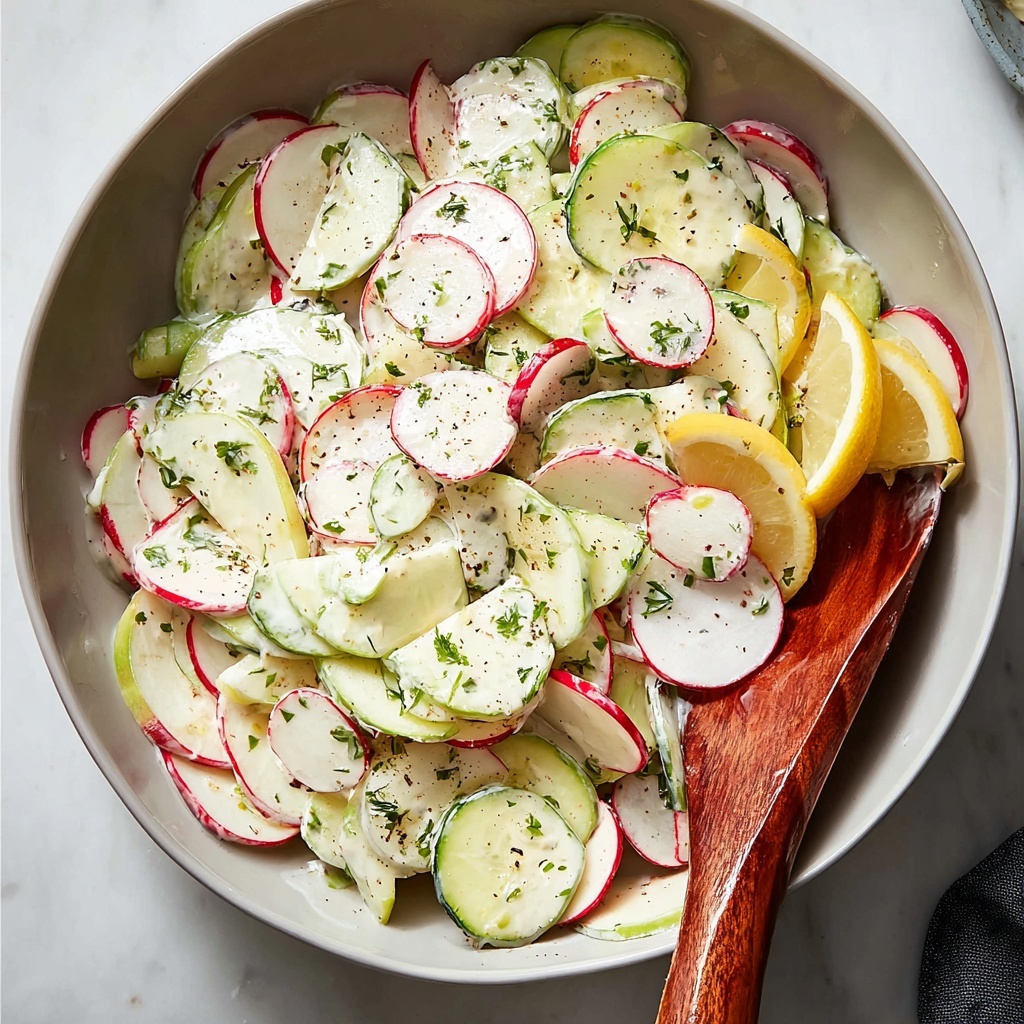 Creamy Cucumber Salad with Apples and Radishes Recipe - Recipe Image