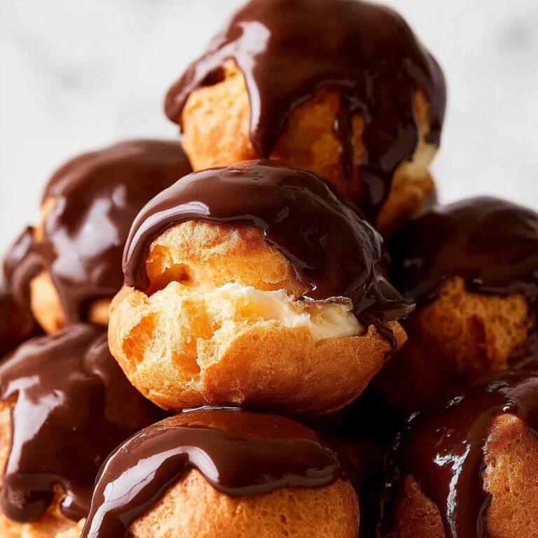 Profiteroles with Vanilla Custard, Ice Cream, and Chocolate Drizzle Recipe