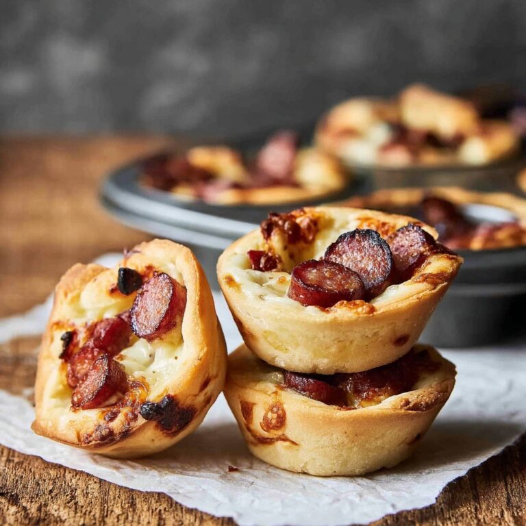 Garlic Bread Mini Pizzas Made in Muffin Tins Recipe