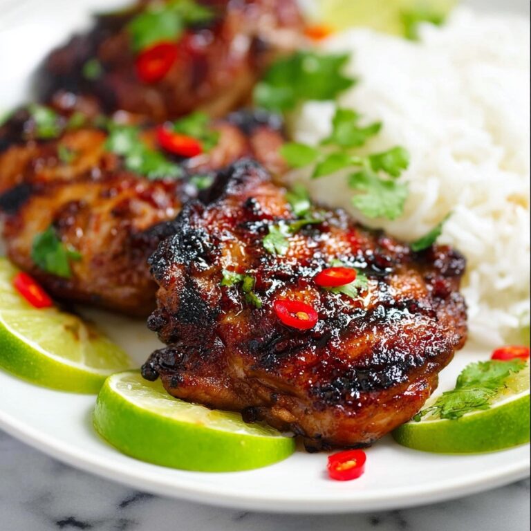 Thai Grilled Chicken (Gai Yang) with Coconut Rice and Lime Chilli Dipping Sauce Recipe