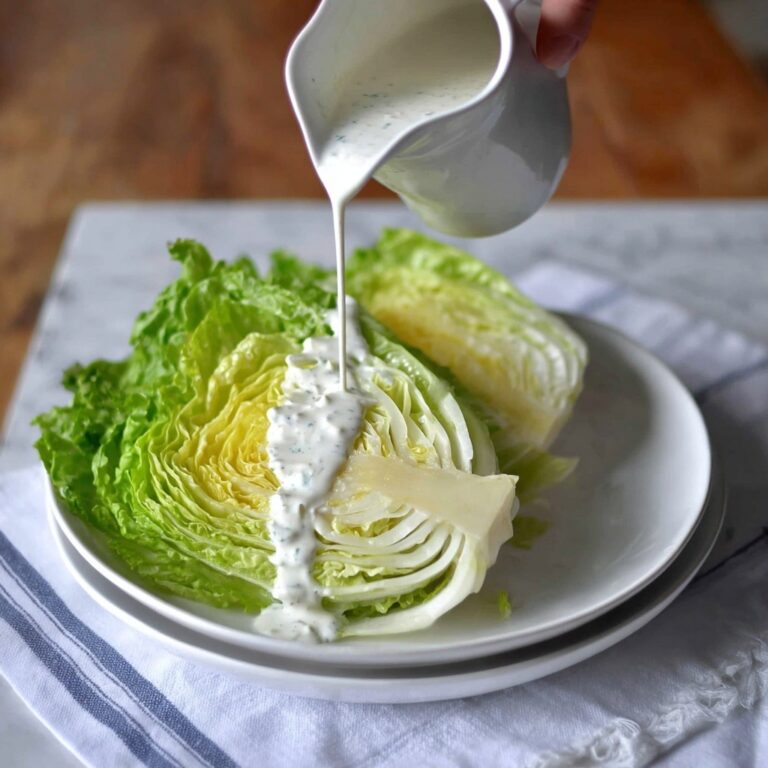 Creamy Feta Dressing with Iceberg Wedges Recipe