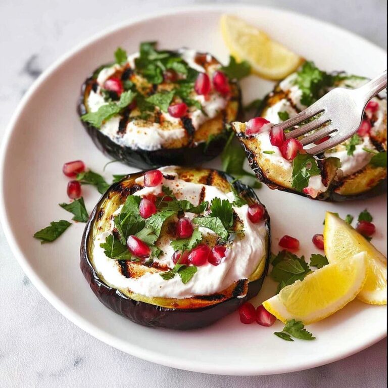 Grilled Eggplant with Yoghurt Sauce and Fresh Herbs Recipe