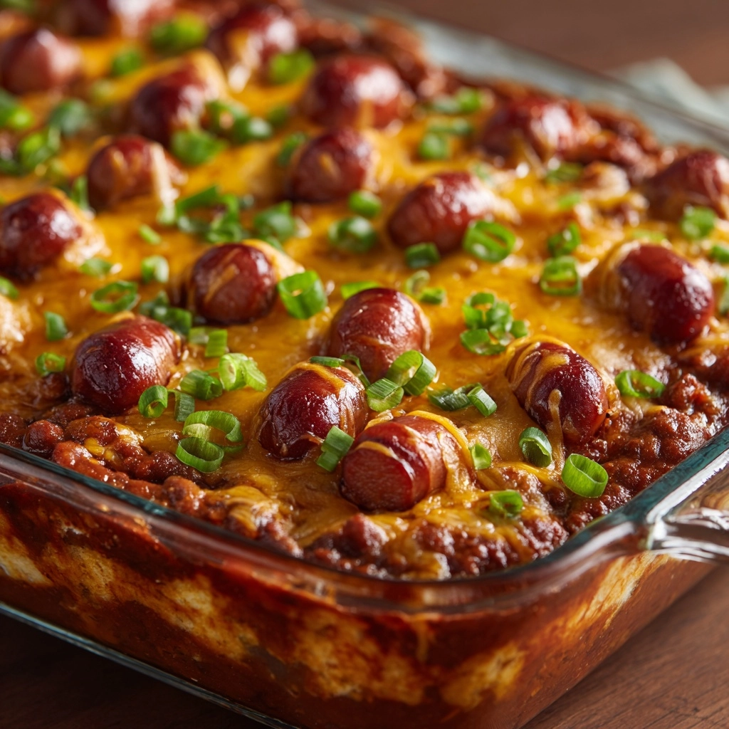 Chili Cheese Dog Casserole: An Easy & Kid-Friendly Family Dinner Recipe - Recipe Image