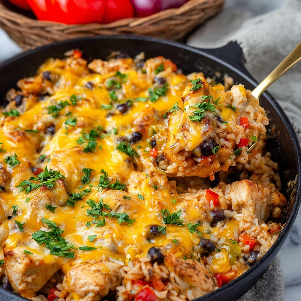 Fiesta Chicken Skillet with Rice, Beans, and Cheese Recipe - Recipe Image