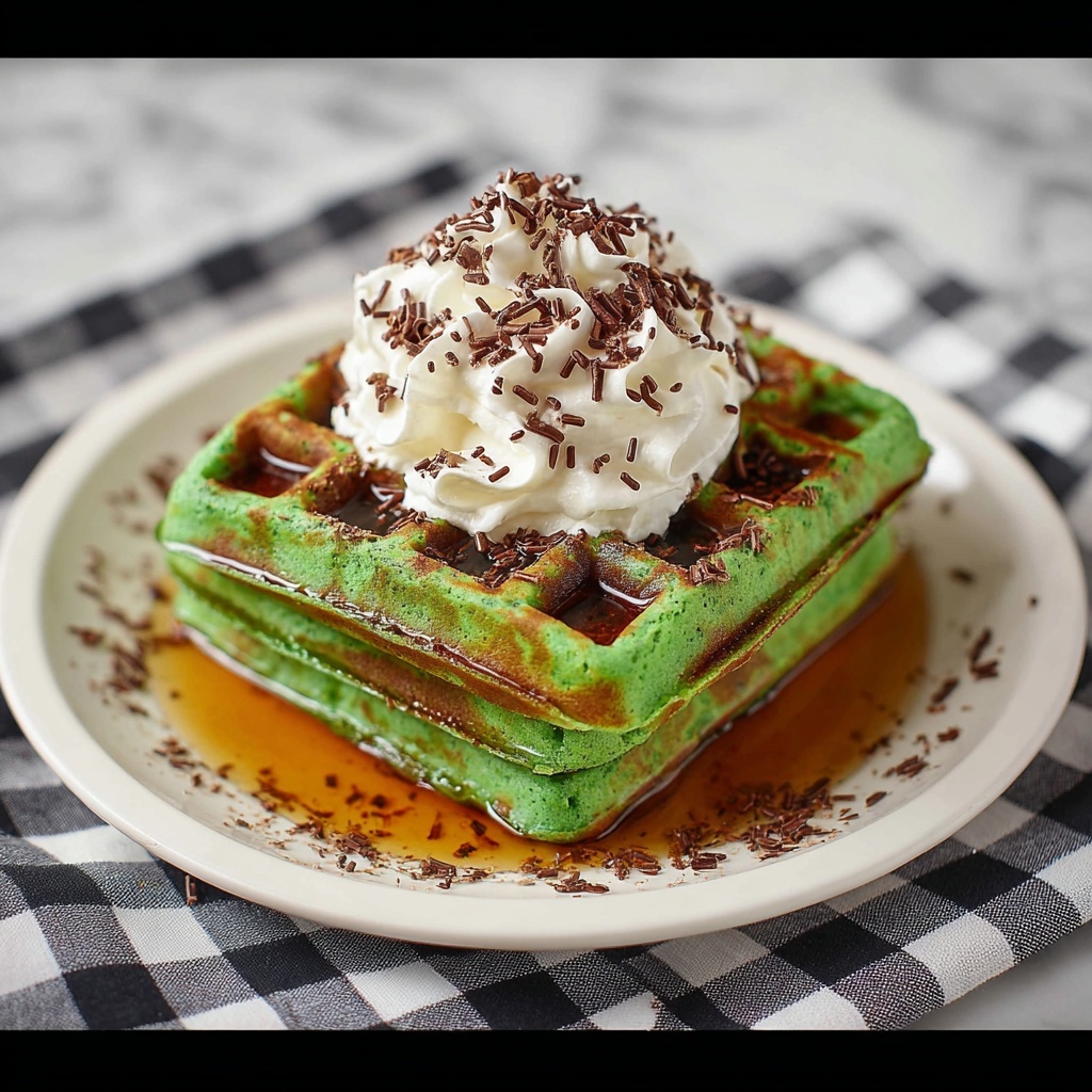 Mint Chocolate Chip Waffles Recipe - Recipe Image