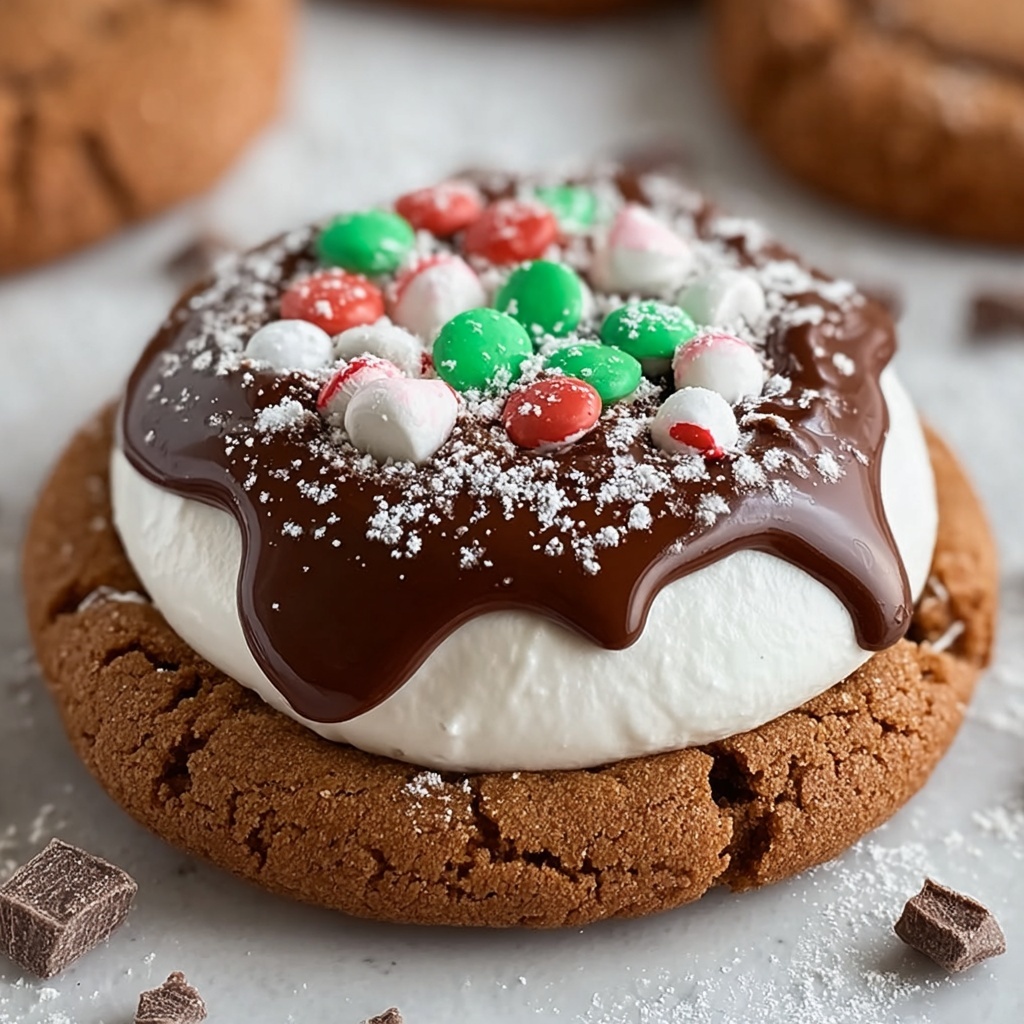Gooey Hot Cocoa Cookies with Marshmallow Topping Recipe - Recipe Image