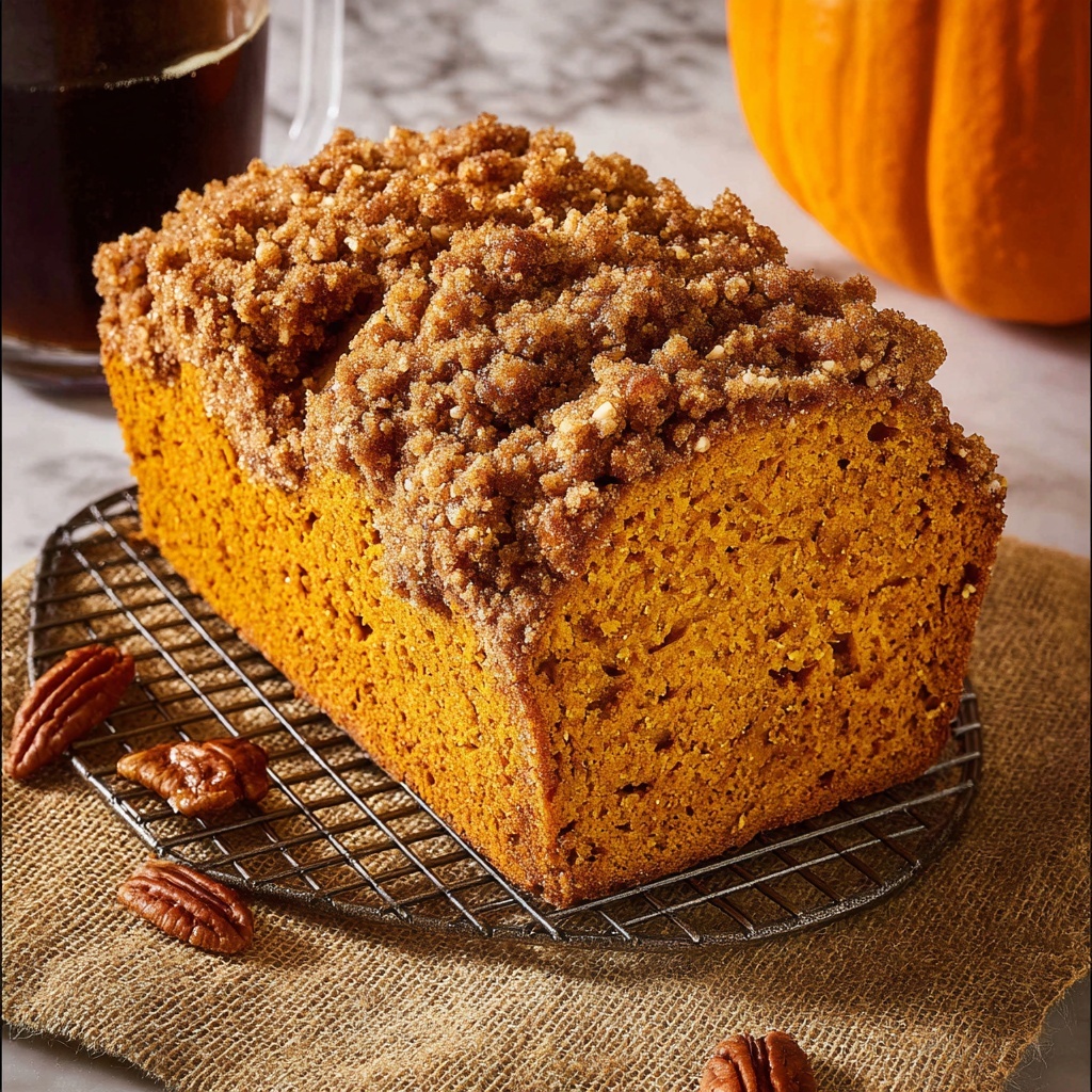 Pecan Streusel Pumpkin Bread Recipe - Recipe Image
