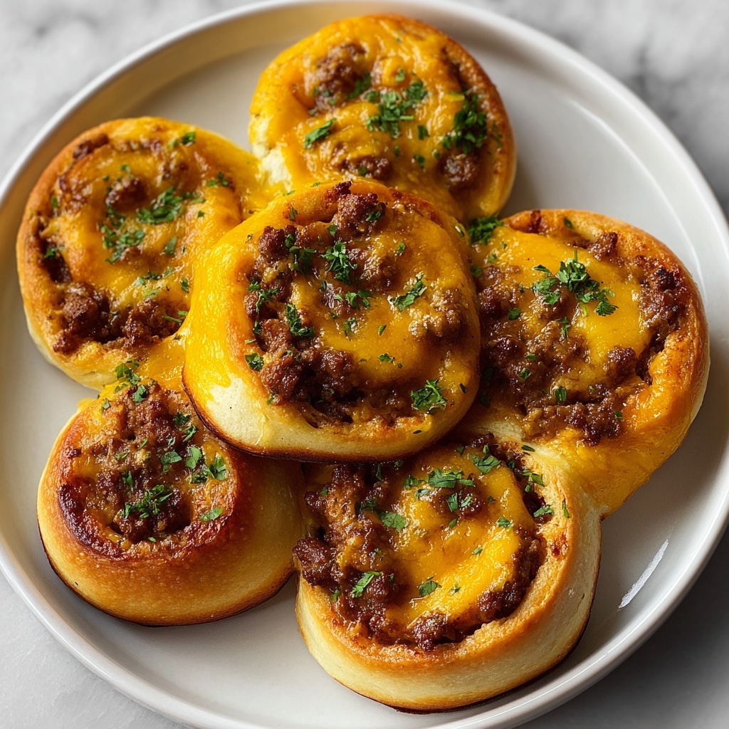 Garlic Butter Cheeseburger Rollups Recipe - Recipe Image