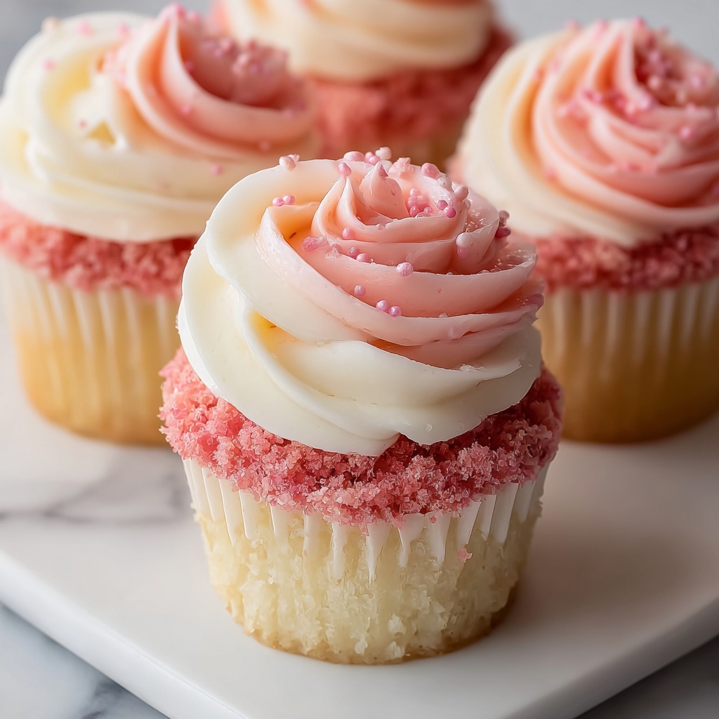 Fluffy Pink Velvet Cupcakes with Sweet Vanilla Frosting Recipe - Recipe Image