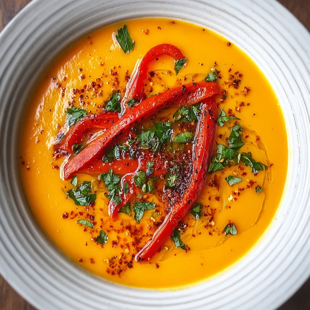 Vegan Roasted Carrot & Red Pepper Soup Recipe - Recipe Image