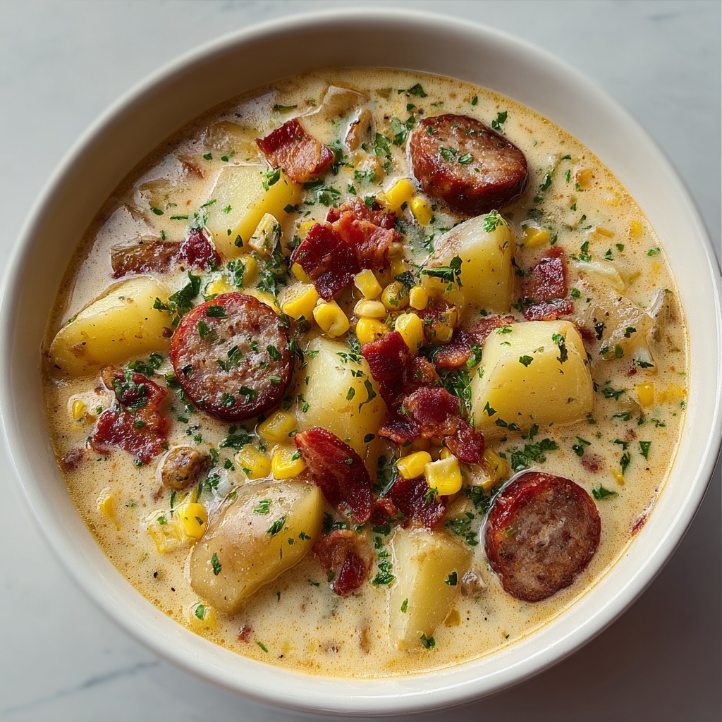 Potato and Sausage Chowder Recipe - Recipe Image