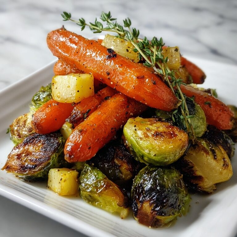 Roasted Maple Glazed Carrots and Brussels Sprouts Recipe