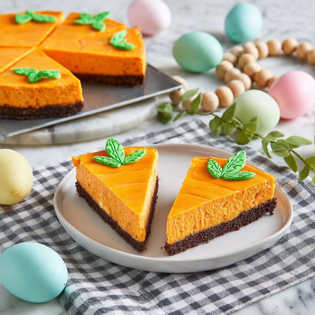 Carrot Cake Inspired Cheesecake with Candy Decorations Recipe - Recipe Image
