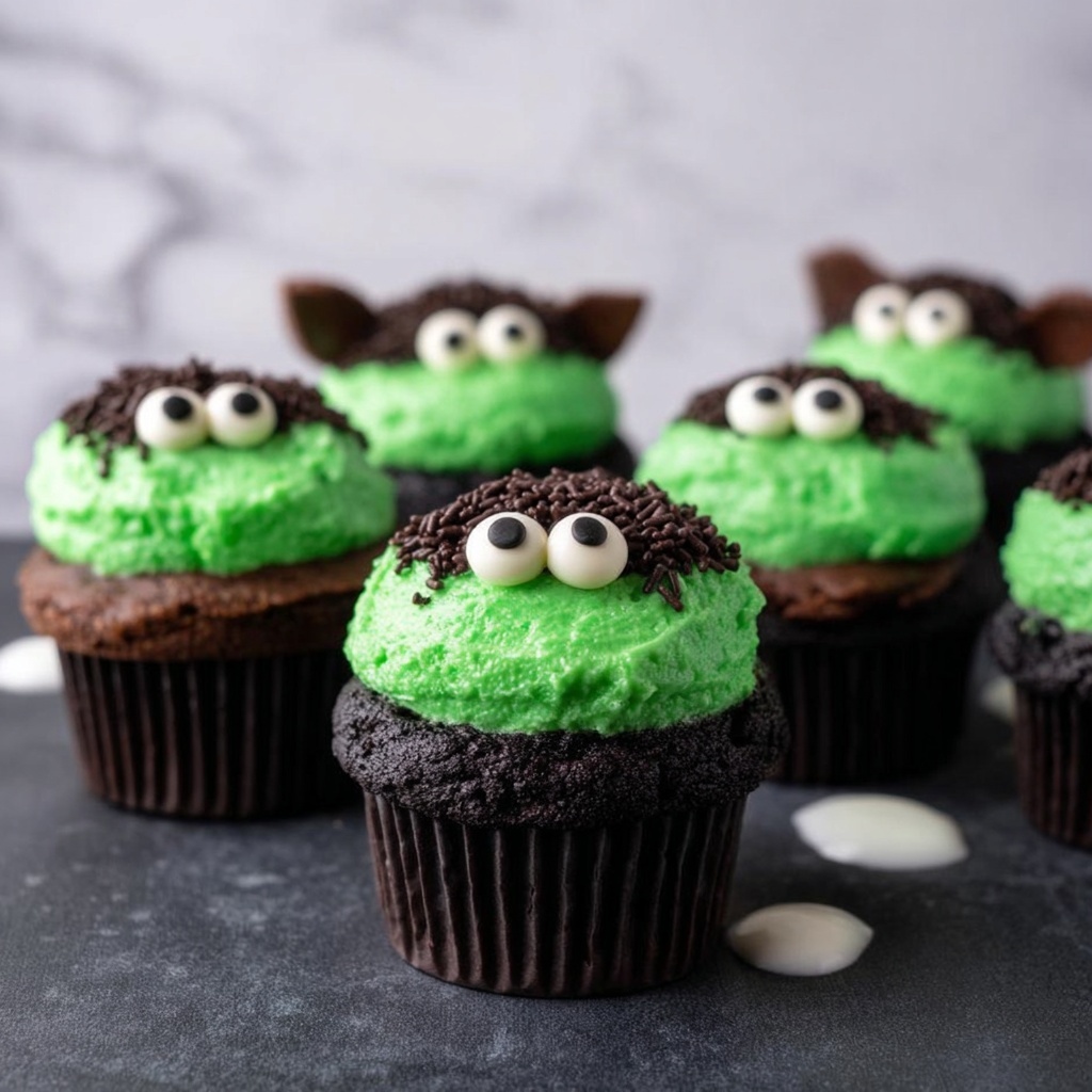 Chocolate Frankenstein Cupcakes Recipe - Recipe Image