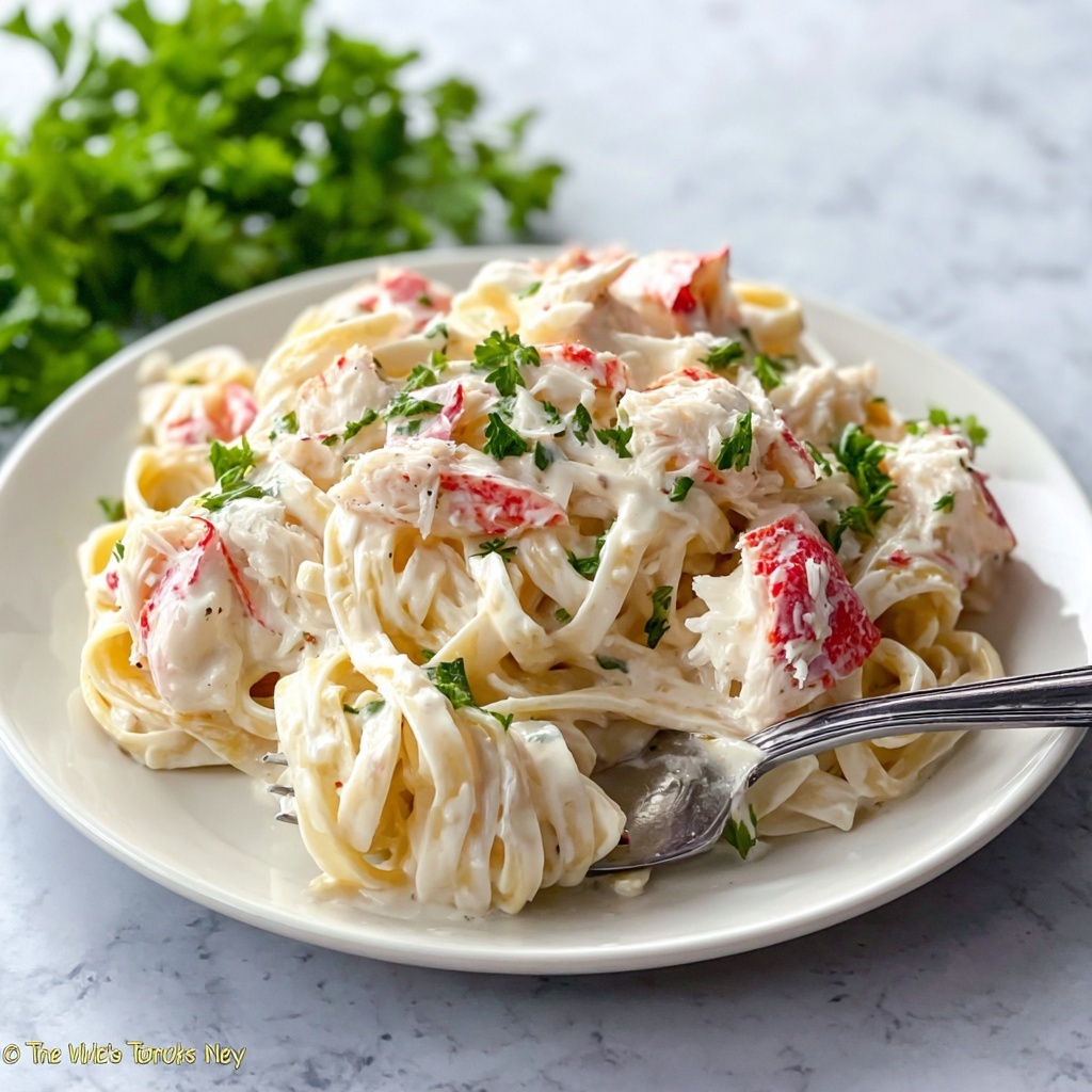 Crab Fettuccine Alfredo Recipe - Recipe Image