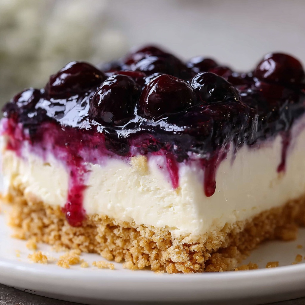 No Bake Blueberry Cheesecake Recipe - Recipe Image