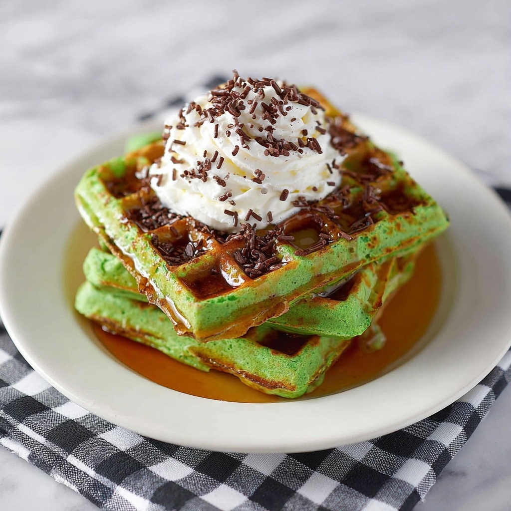 Mint Chocolate Chip Waffles Recipe - Recipe Image