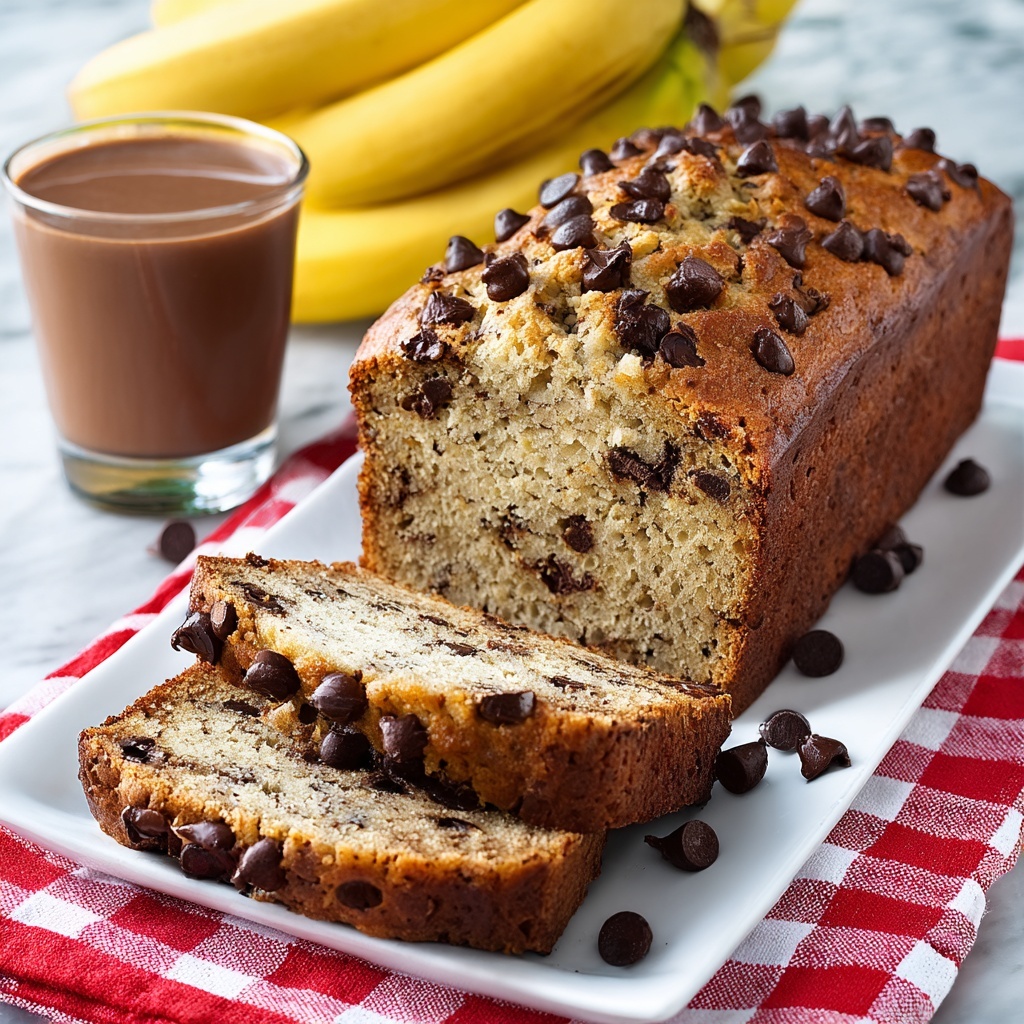 Banana Bread with Chocolate Chips Recipe - Recipe Image