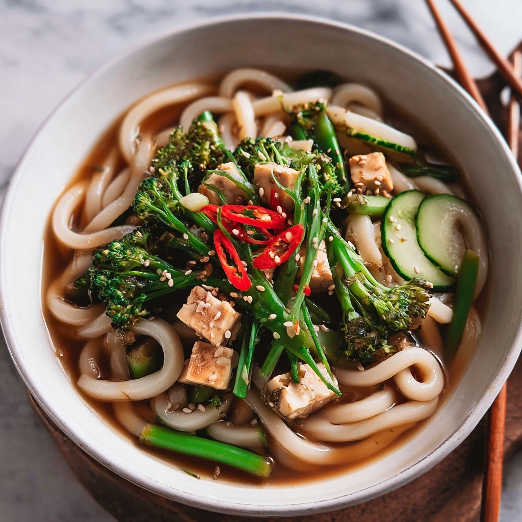 Stir-Fry Udon Noodles with Vegetables and Protein Recipe - Recipe Image
