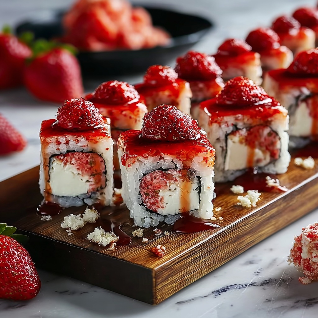 Indulgent Strawberry Shortcake Sushi: A Fun No-Bake Twist Recipe - Recipe Image