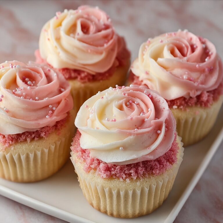 Fluffy Pink Velvet Cupcakes with Sweet Vanilla Frosting Recipe