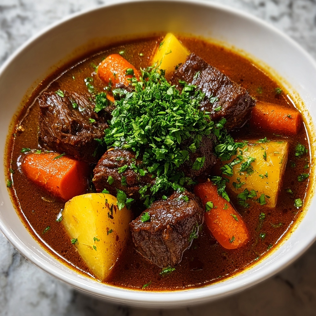 Hearty Beef Stew with Carrots and Potatoes Recipe - Recipe Image