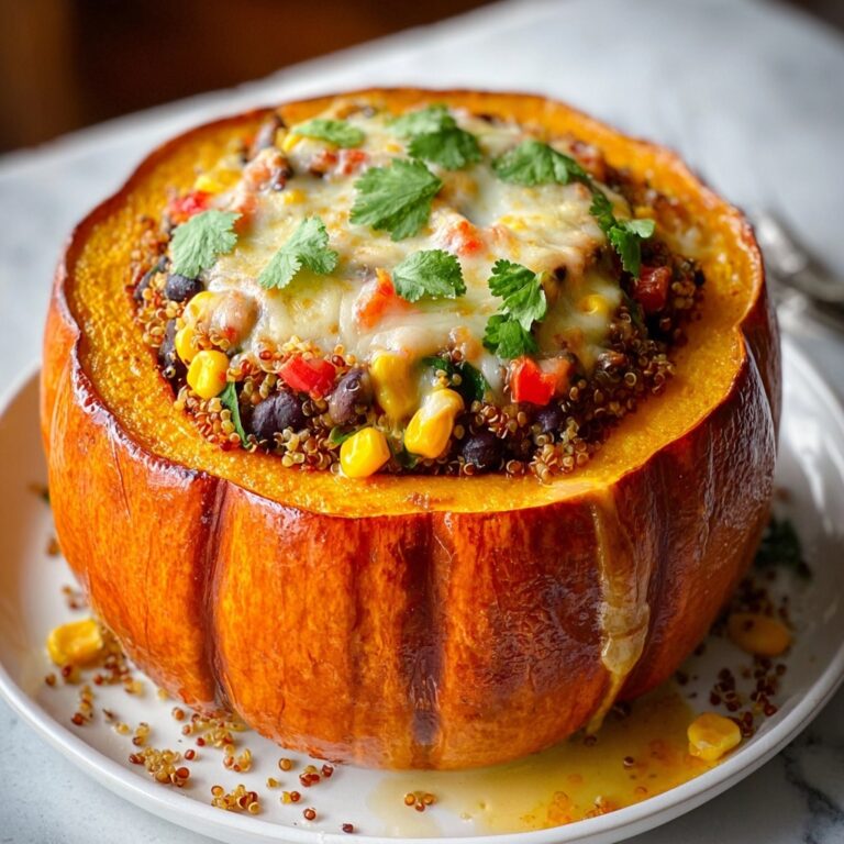 Roasted Stuffed Pumpkin with Quinoa, Black Beans, and Corn Recipe