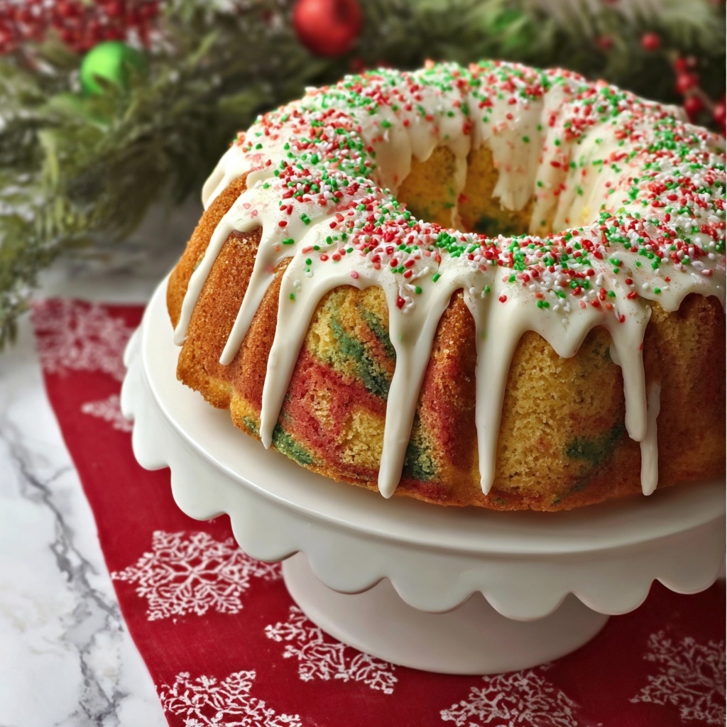Christmas Funfetti Bundt Cake Recipe - Recipe Image