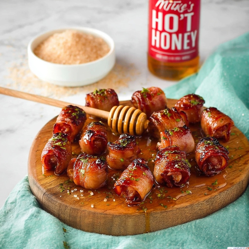 Bacon Wrapped Smokies with Honey and Brown Sugar Glaze Recipe - Recipe Image