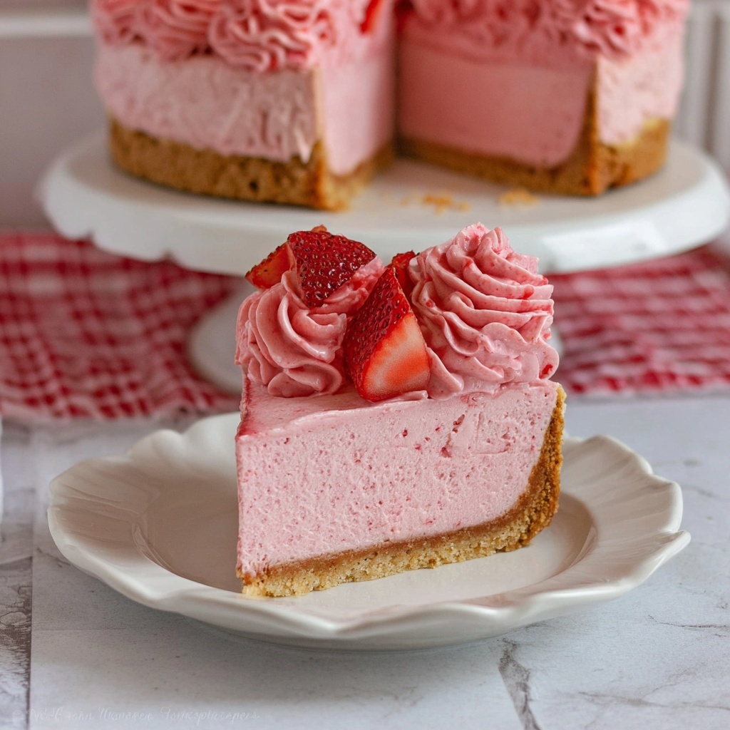 Strawberry Air Fryer Cheesecake Recipe - Recipe Image