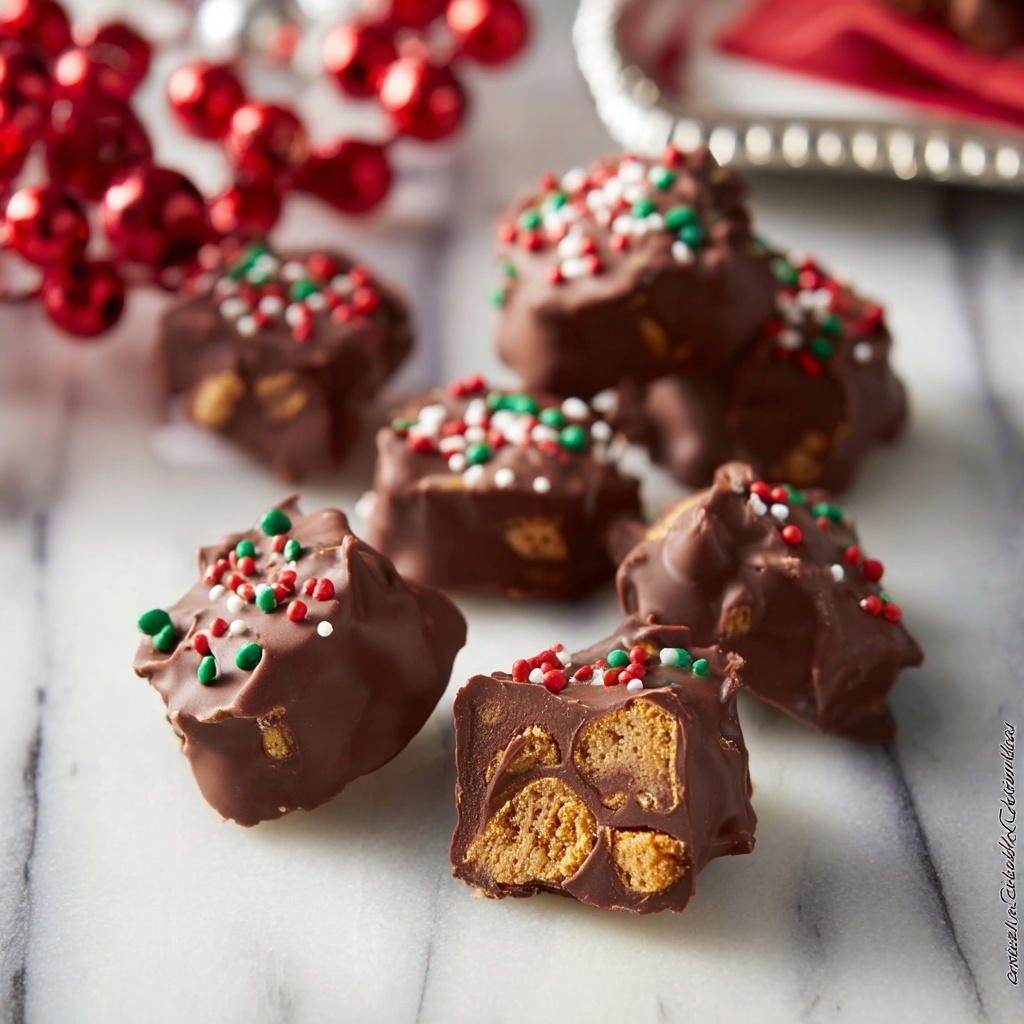 Slow Cooker Peanut Butter Pretzel Chocolate Clusters Recipe - Recipe Image