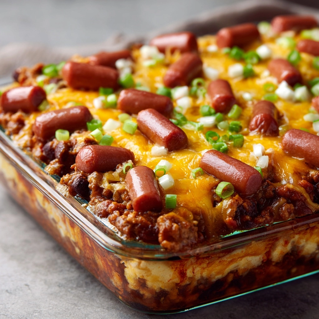 Chili Cheese Dog Casserole: An Easy & Kid-Friendly Family Dinner Recipe - Recipe Image