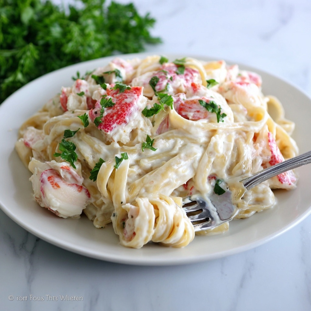 Crab Fettuccine Alfredo Recipe - Recipe Image