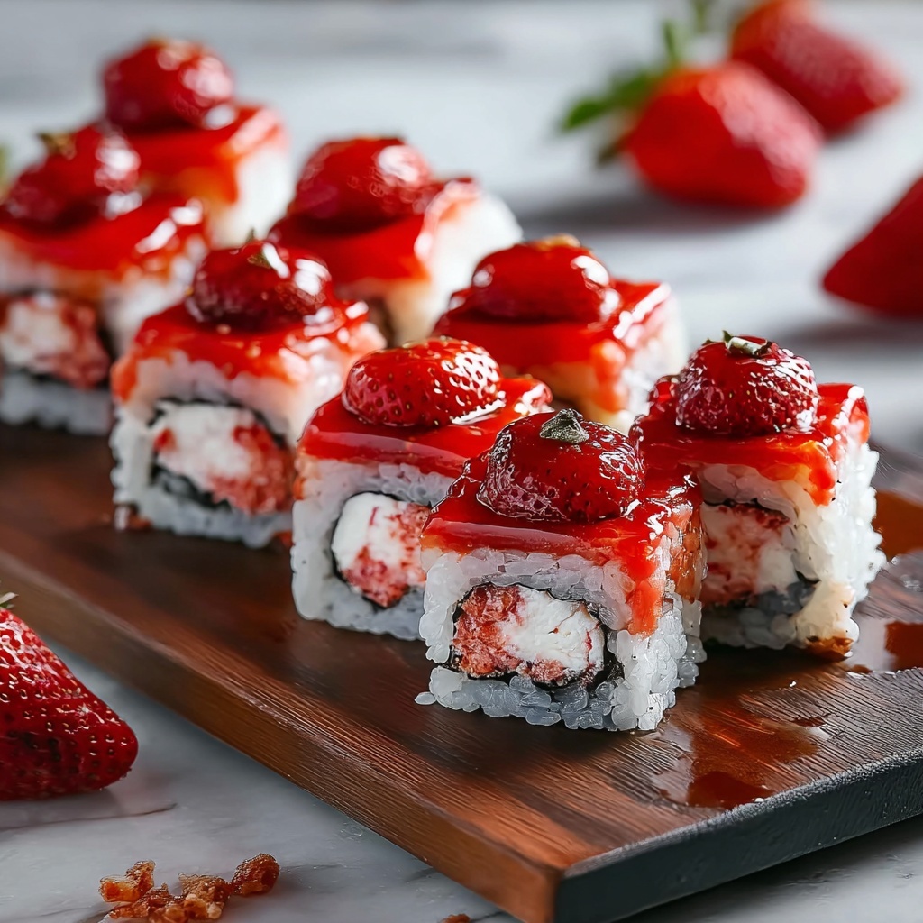 Indulgent Strawberry Shortcake Sushi: A Fun No-Bake Twist Recipe - Recipe Image