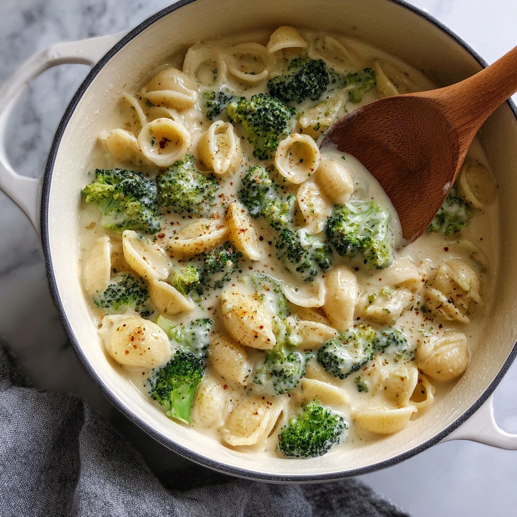 One Pot Creamy Broccoli Pasta Recipe - Recipe Image
