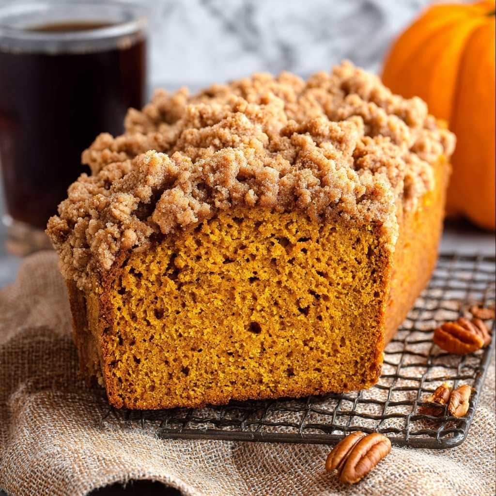 Pecan Streusel Pumpkin Bread Recipe - Recipe Image