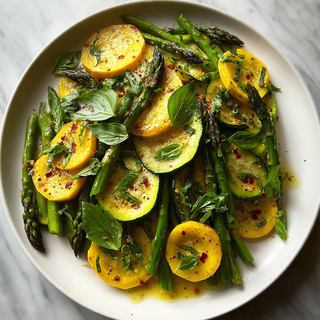 Healthy Asparagus with Zucchini and Squash Recipe - Recipe Image