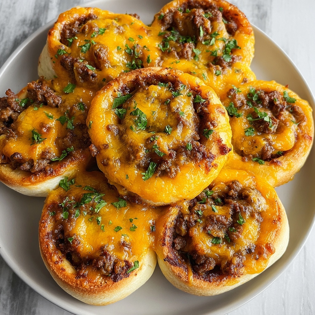 Garlic Butter Cheeseburger Rollups Recipe - Recipe Image