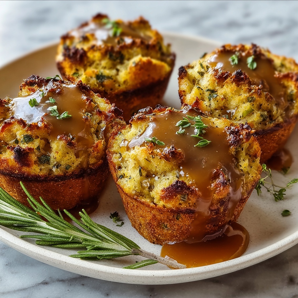 Gravy-Stuffed Stuffing Muffins Recipe - Recipe Image