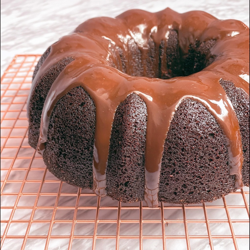 Chocolate Bundt Cake with Rich Chocolate Ganache Recipe - Recipe Image