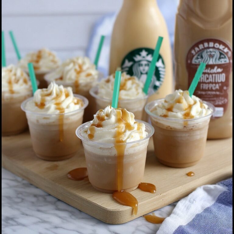 Homemade Caramel Macchiato Shots with Whipped Cream and Caramel Drizzle Recipe