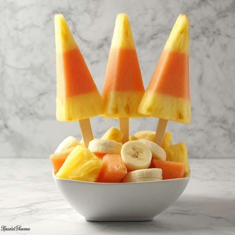 Candy Corn Halloween Fruit Pops Recipe