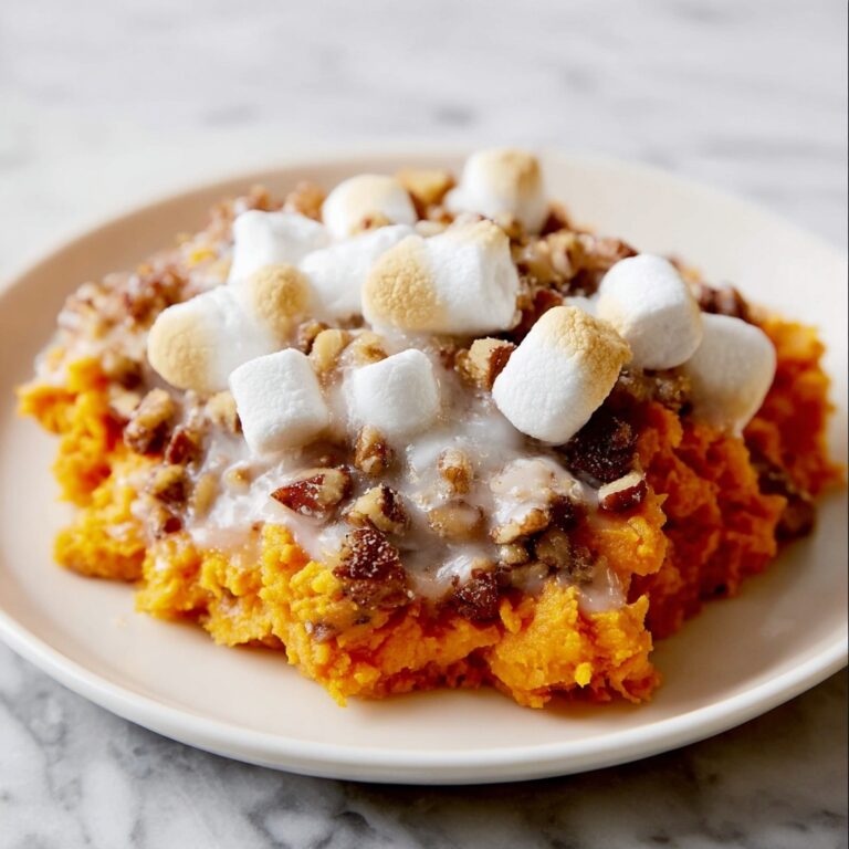 Sweet Potato Casserole with Marshmallows and Pecans Recipe