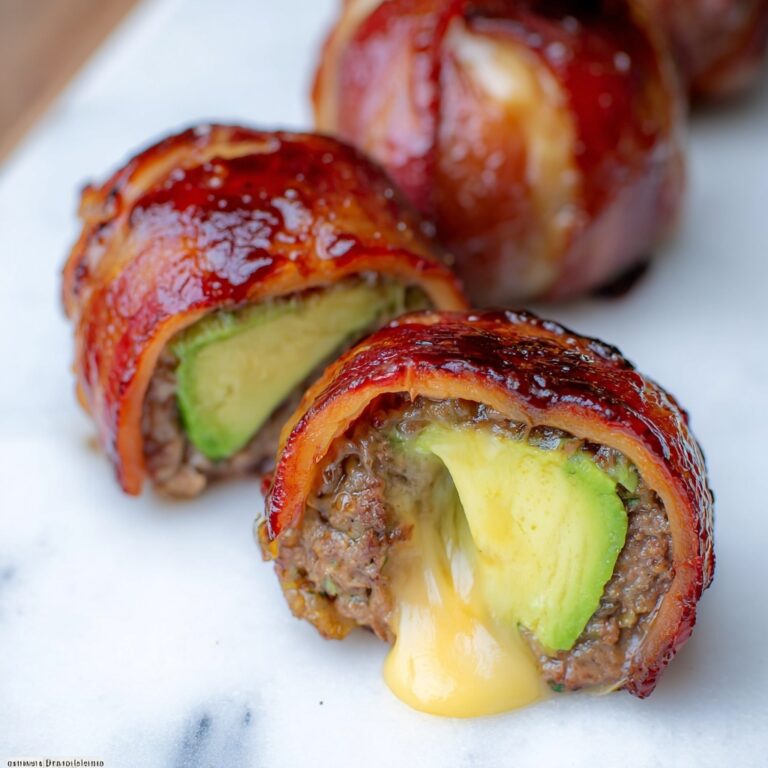 BBQ Bacon Wrapped Avocado Burger Bombs Recipe