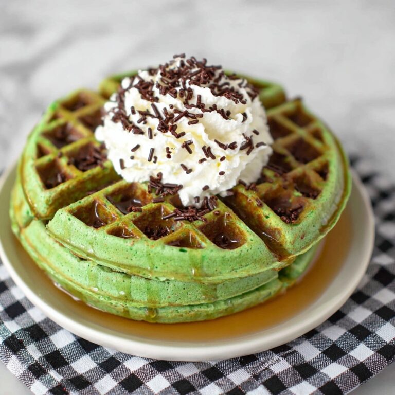 Mint Chocolate Chip Waffles Recipe