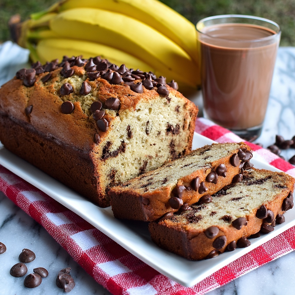 Banana Bread with Chocolate Chips Recipe - Recipe Image